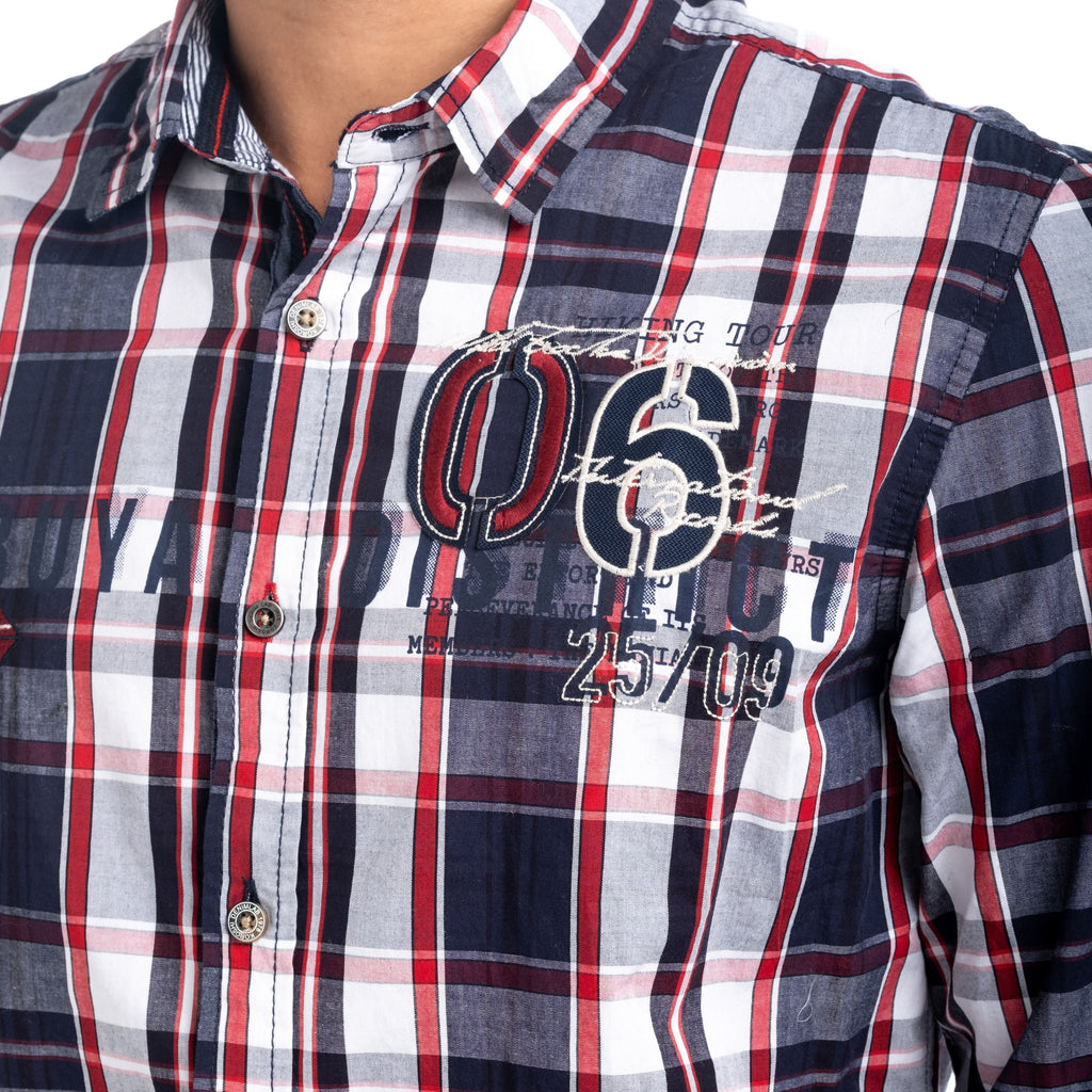 Camisa Cuadros Manga Larga Hombre Bordados – Koroshi 1821CL51