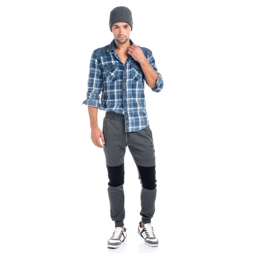Camisa Cuadros Manga Larga Hombre Canesú Denim – Koroshi 1821CL52