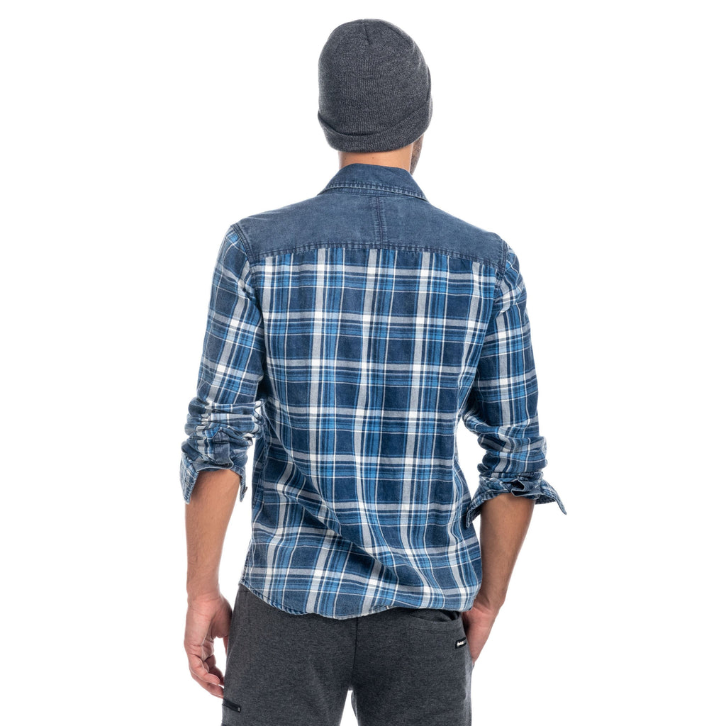 Camisa Cuadros Manga Larga Hombre Canesú Denim – Koroshi 1821CL52