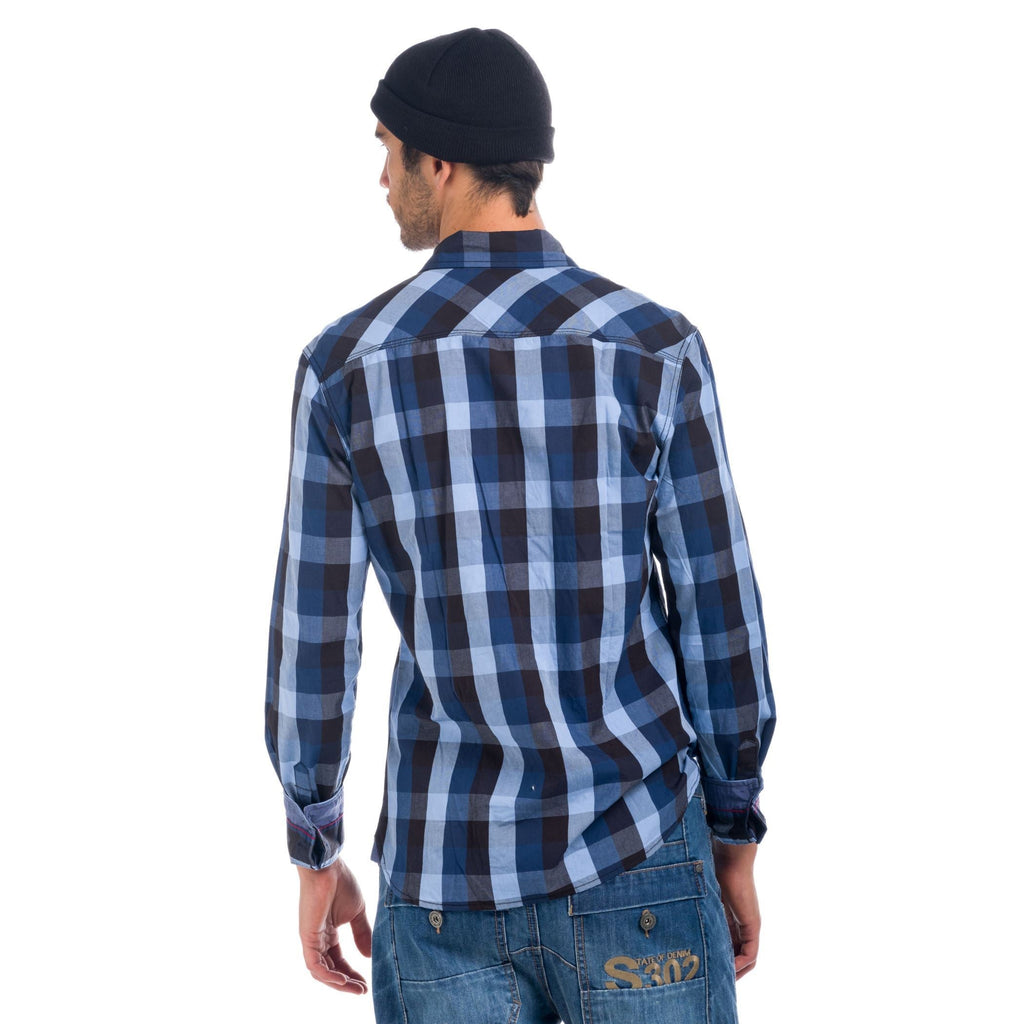 Camisa Hombre Manga Larga Cuadros Doble Bolsillo – Koroshi 1821CL54