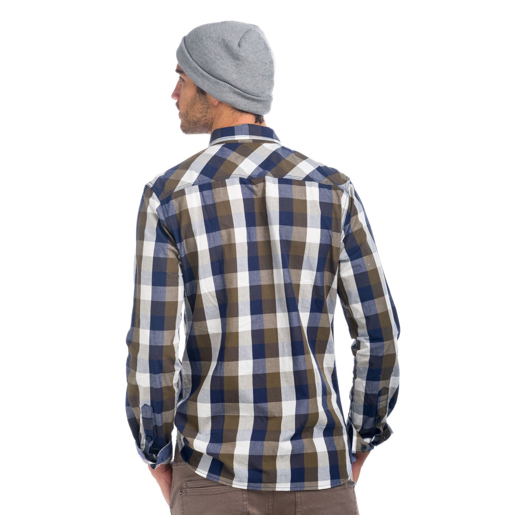 Camisa Hombre Manga Larga Cuadros Doble Bolsillo – Koroshi 1821CL54