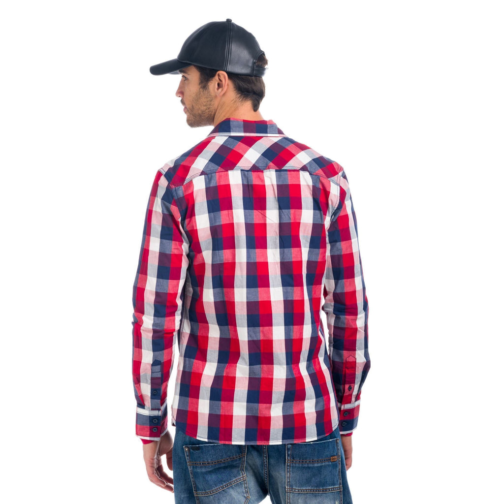 Camisa Hombre Manga Larga Cuadros Doble Bolsillo – Koroshi 1821CL54