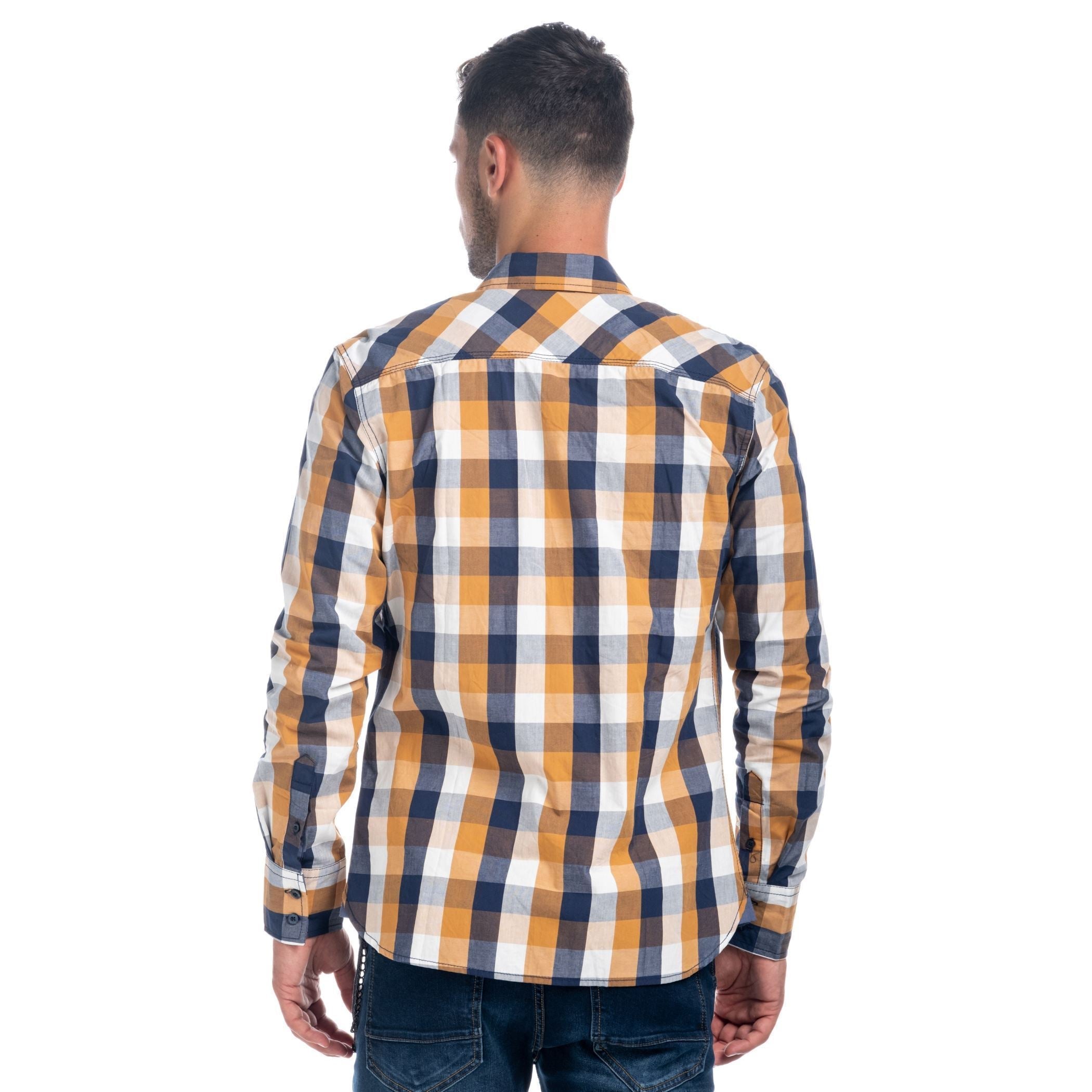Camisa Hombre Manga Larga Cuadros Doble Bolsillo – Koroshi 1821CL54