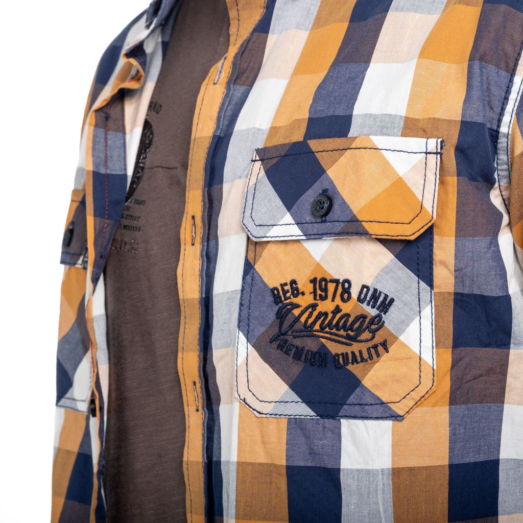 Camisa Hombre Manga Larga Cuadros Doble Bolsillo – Koroshi 1821CL54
