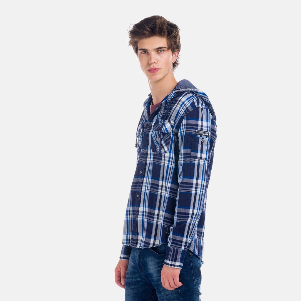 Sobrecamisa Hombre Cuadros con Capucha Algodón – Koroshi 1821CL59