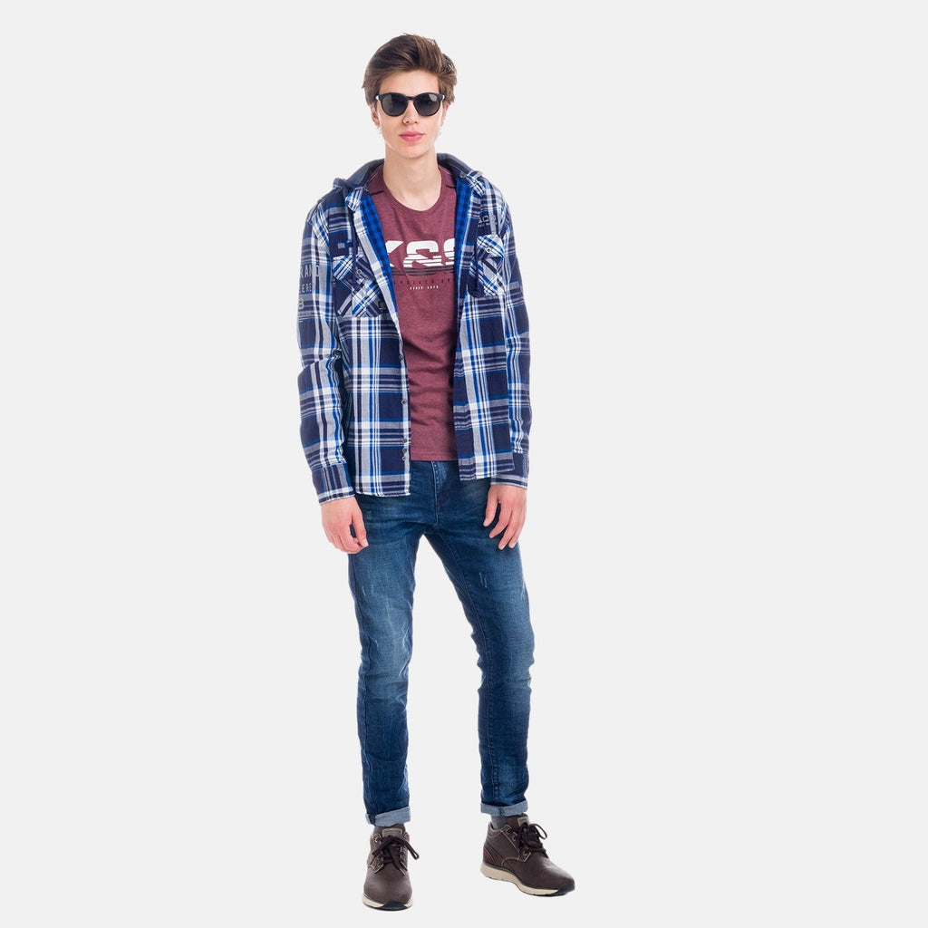 Sobrecamisa Hombre Cuadros con Capucha Algodón – Koroshi 1821CL59