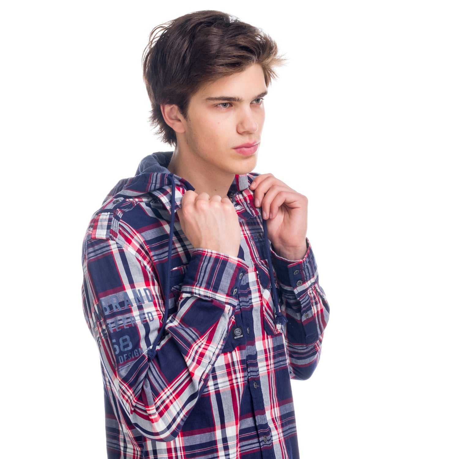 Sobrecamisa Hombre Cuadros con Capucha Algodón – Koroshi 1821CL59
