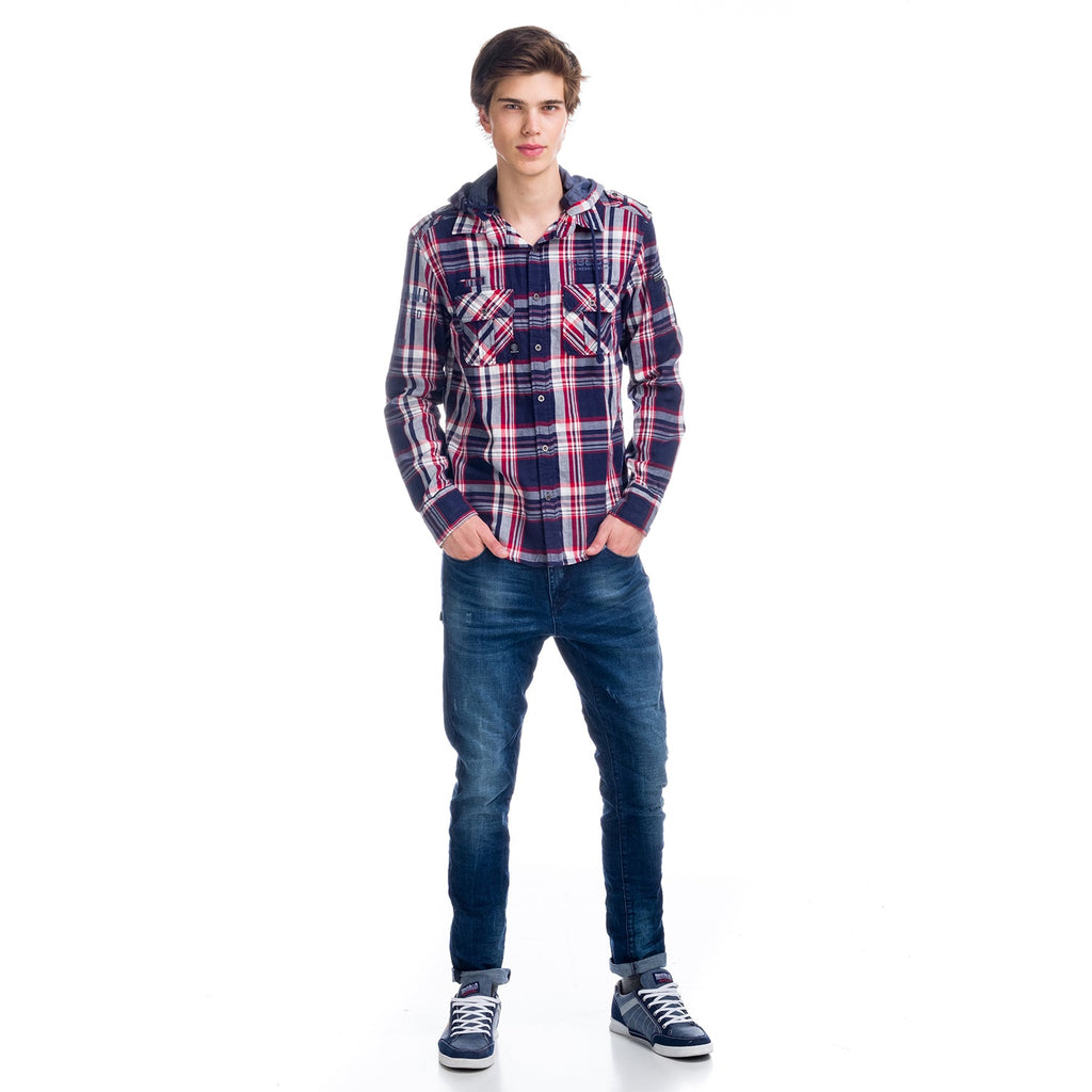 Sobrecamisa Hombre Cuadros con Capucha Algodón – Koroshi 1821CL59