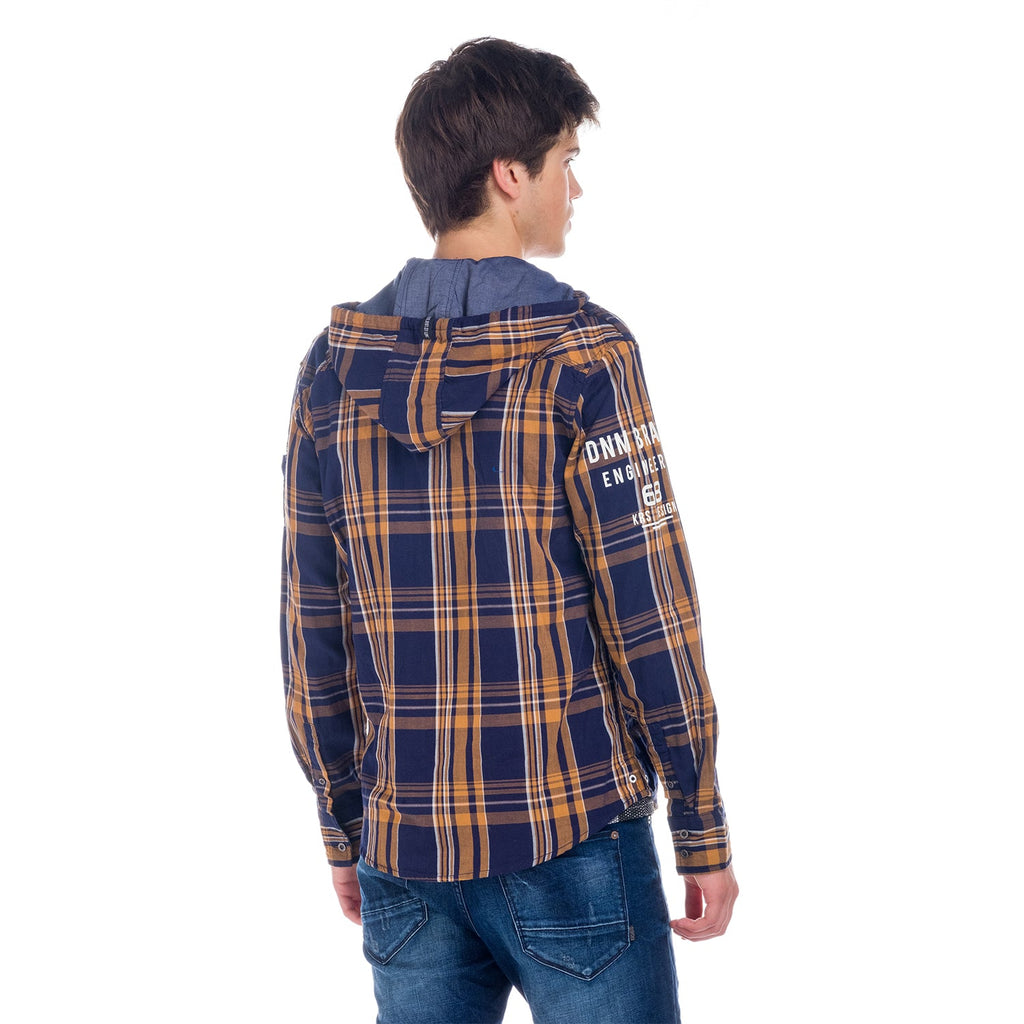Sobrecamisa Hombre Cuadros con Capucha Algodón – Koroshi 1821CL59