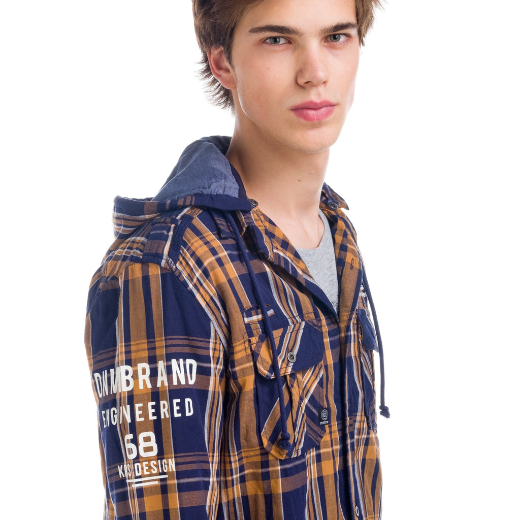 Sobrecamisa Hombre Cuadros con Capucha Algodón – Koroshi 1821CL59