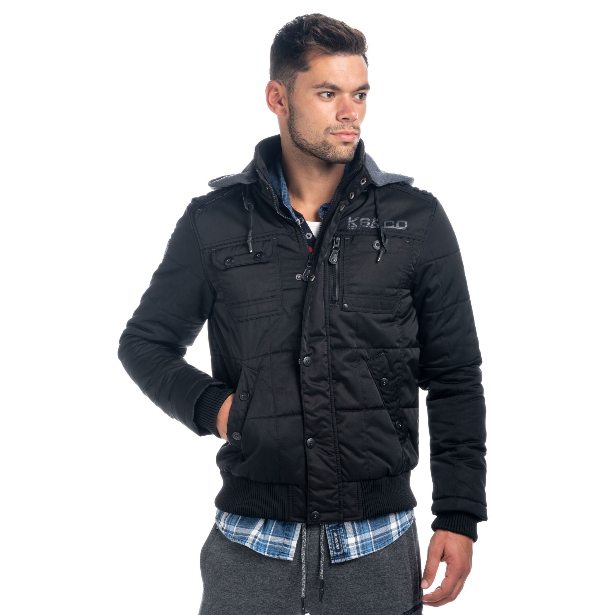 Chaqueta Acolchada Hombre con Capucha – Koroshi 1821JA11