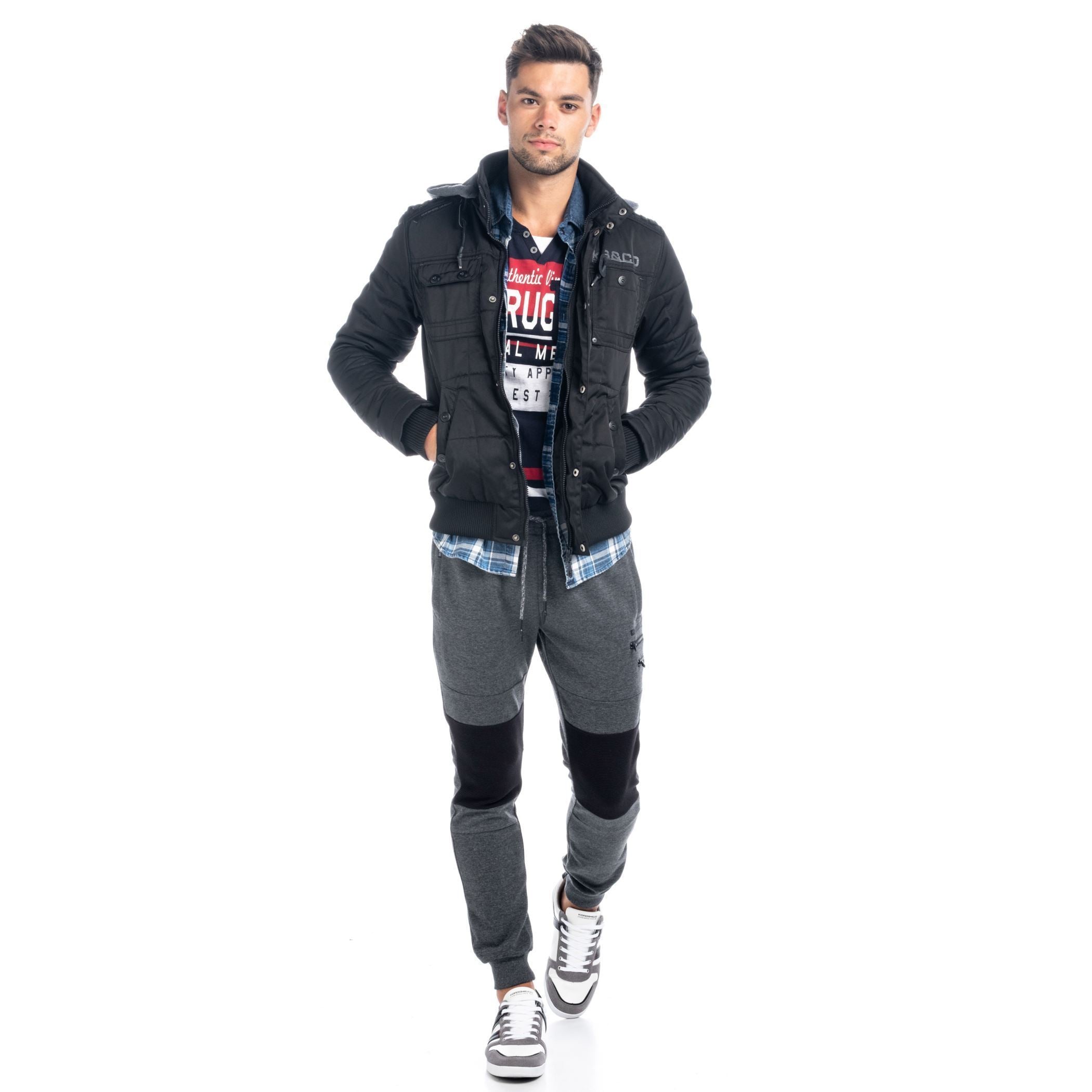 Chaqueta Acolchada Hombre con Capucha – Koroshi 1821JA11