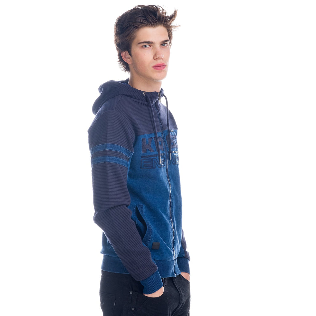 Chaqueta Hombre Combinada Denim con Capucha – Koroshi 1821JA69