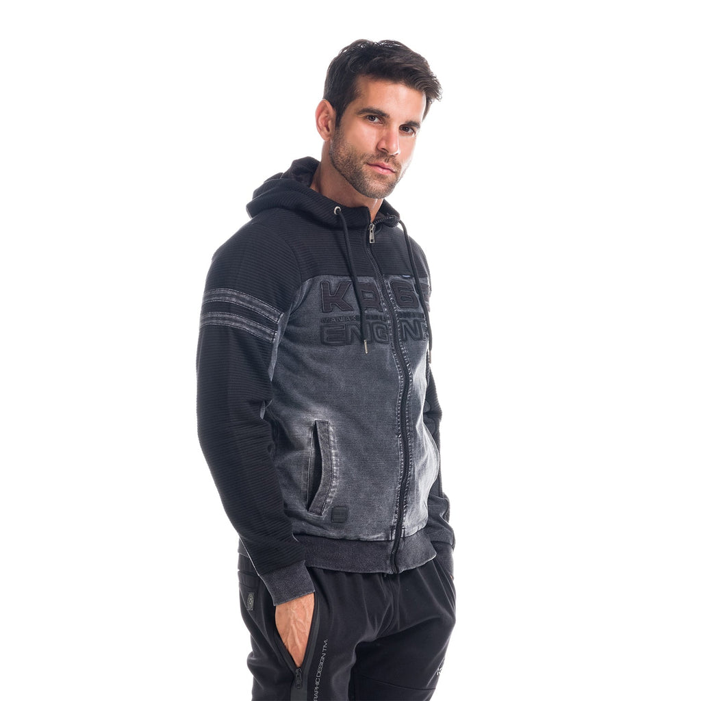 Chaqueta Hombre Combinada Denim con Capucha – Koroshi 1821JA69