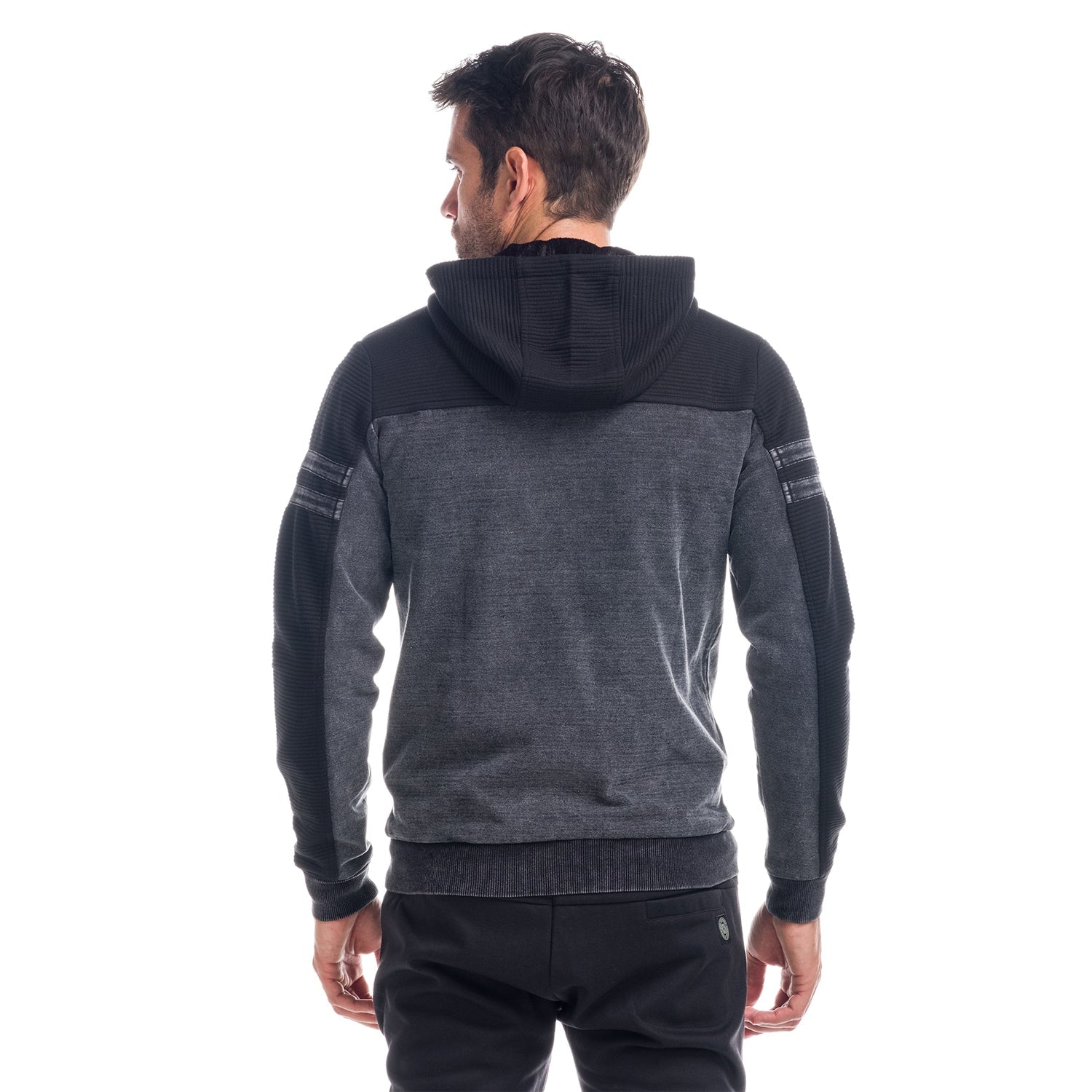 Chaqueta Hombre Combinada Denim con Capucha – Koroshi 1821JA69