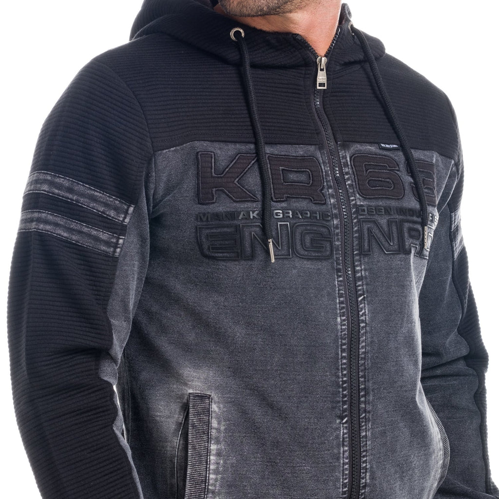 Chaqueta Hombre Combinada Denim con Capucha – Koroshi 1821JA69