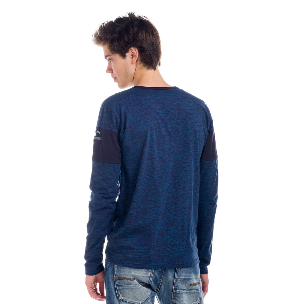 Camiseta Manga Larga Hombre Cuello Panadero Estampada – Koroshi 1821ML02
