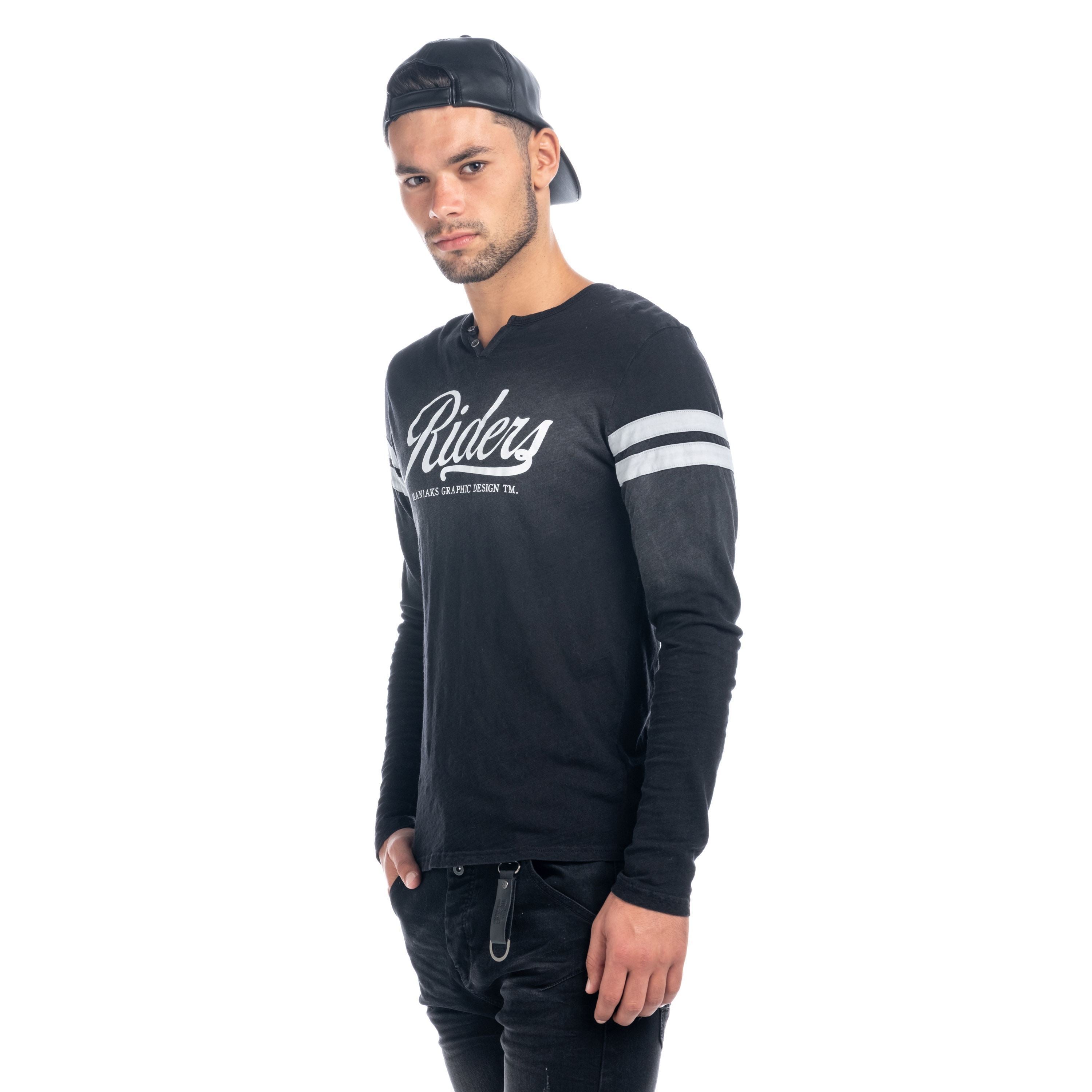 Camiseta Manga Larga Hombre Rayas en Mangas – Koroshi 1821ML05