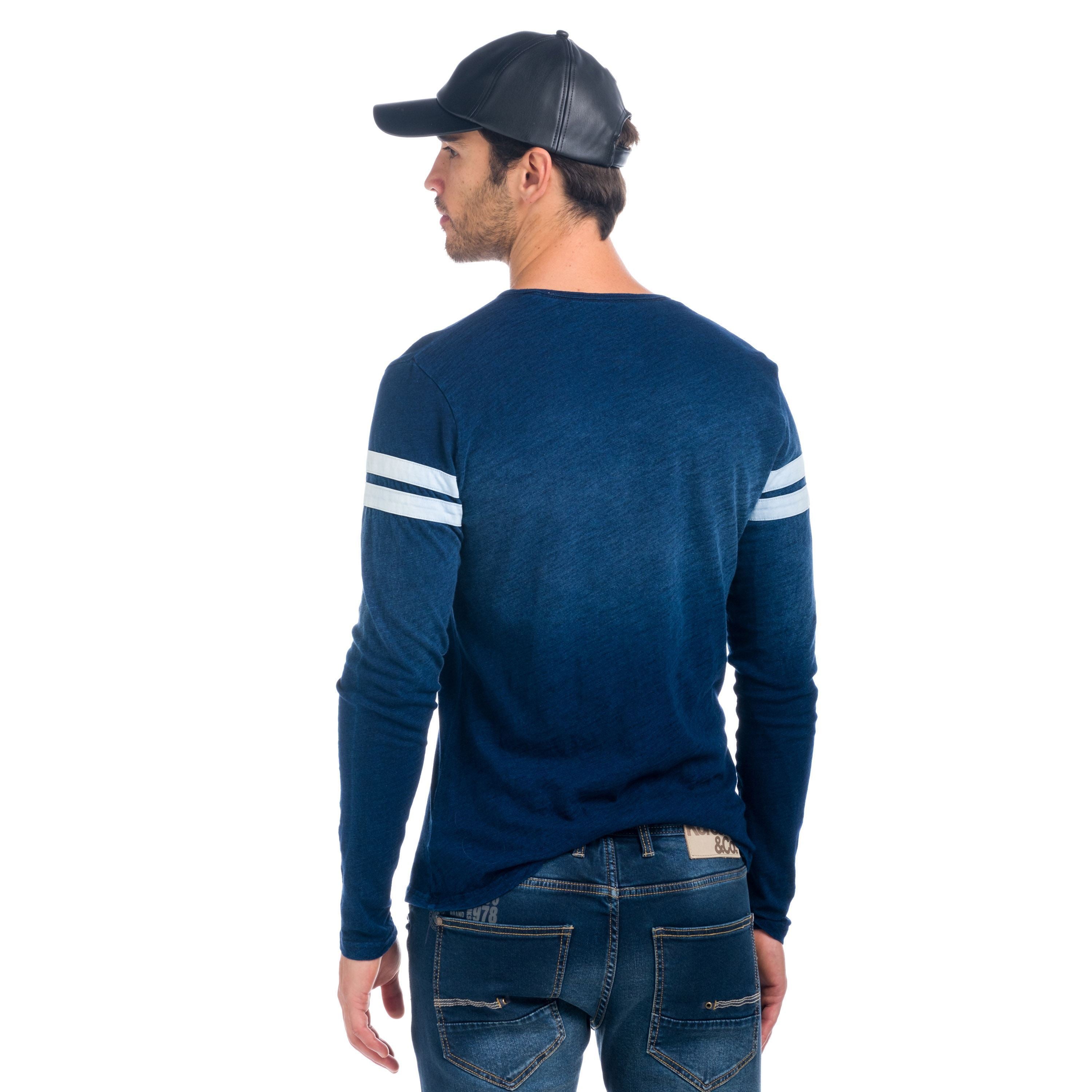 Camiseta Manga Larga Hombre Rayas en Mangas – Koroshi 1821ML05