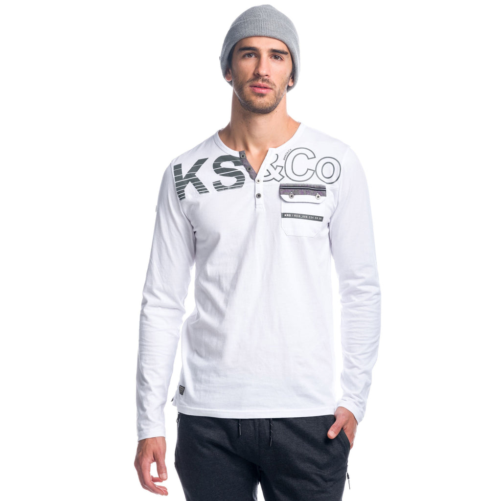 Camiseta Manga Larga Hombre con Bolsillo – Koroshi 1821ML07