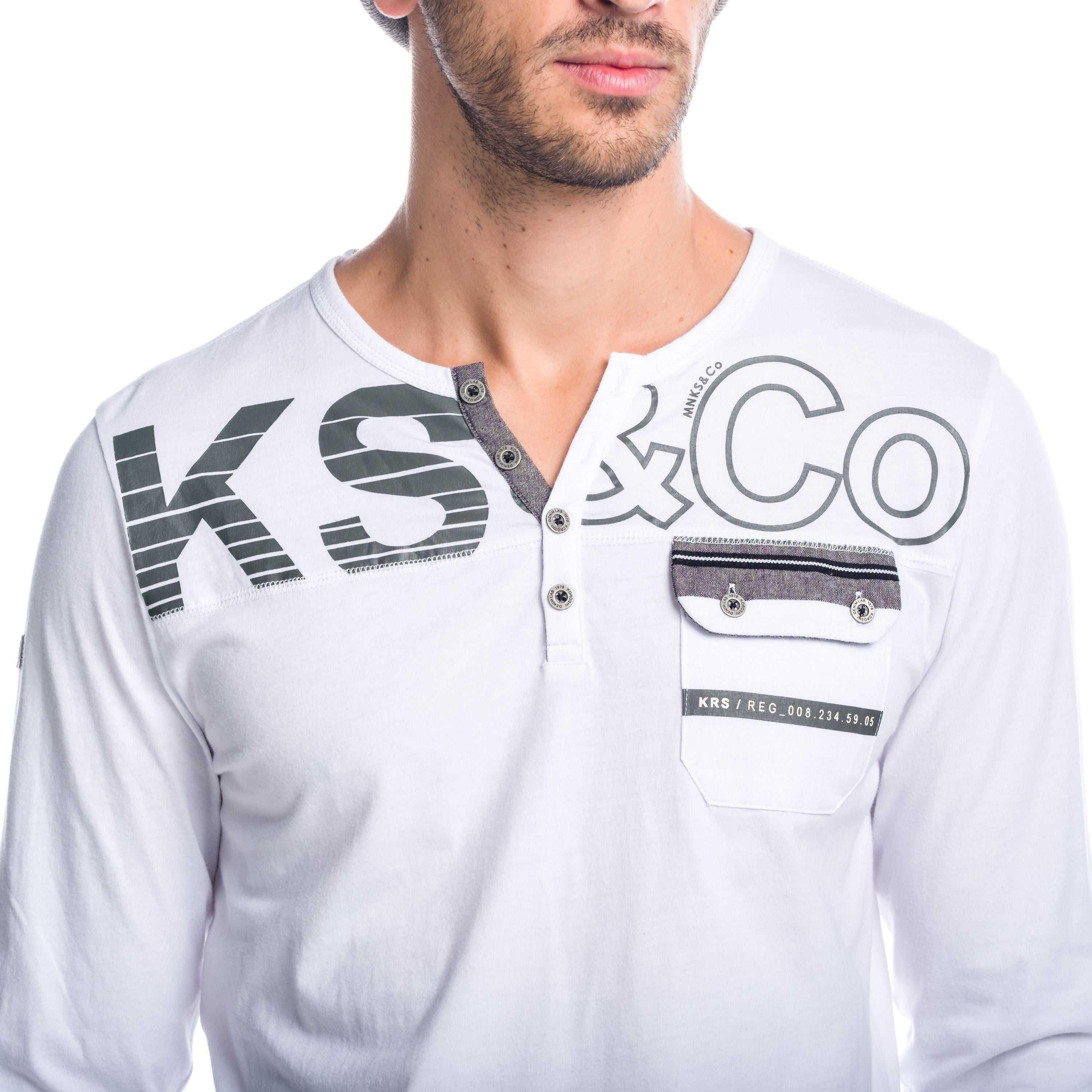 Camiseta Manga Larga Hombre con Bolsillo – Koroshi 1821ML07