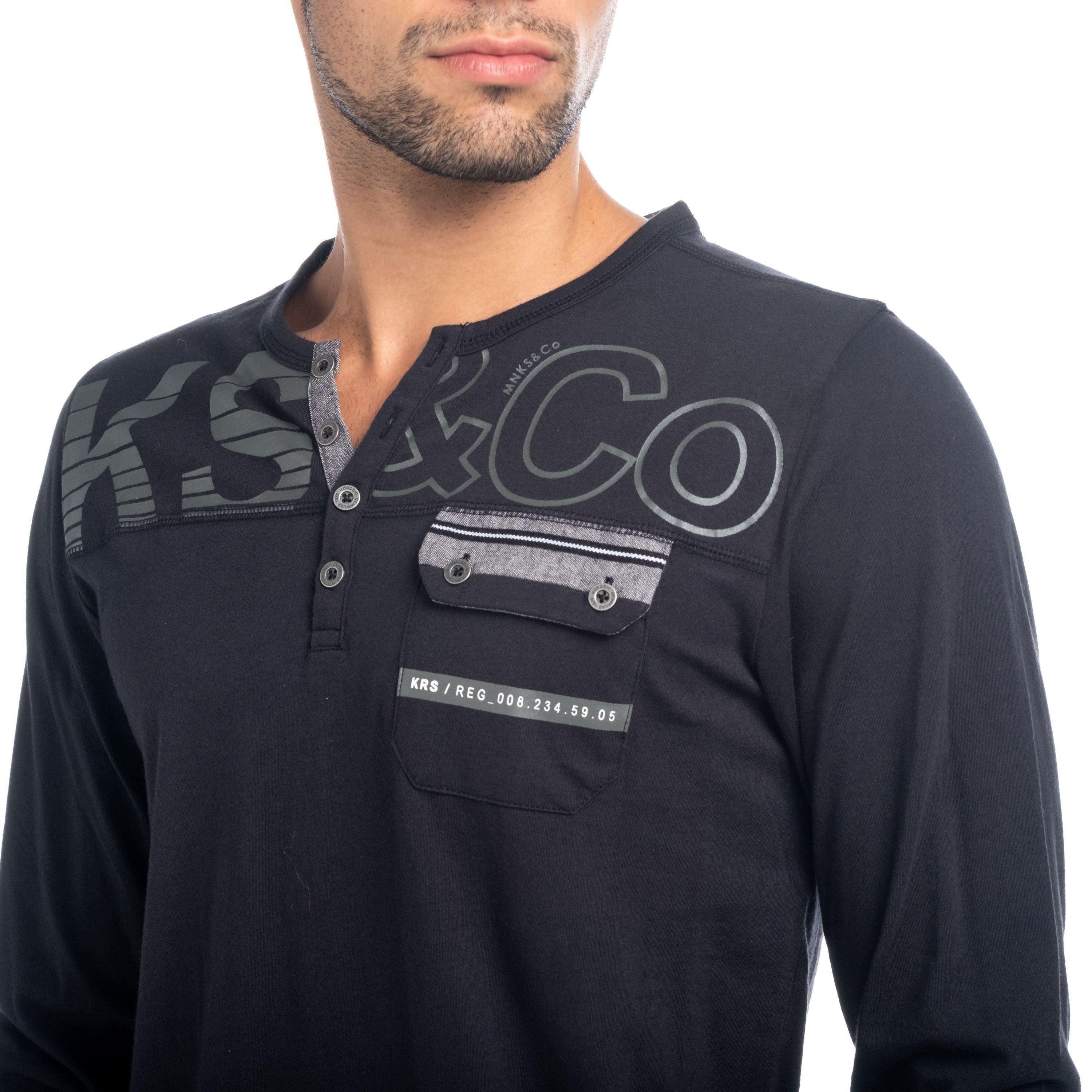 Camiseta Manga Larga Hombre con Bolsillo – Koroshi 1821ML07