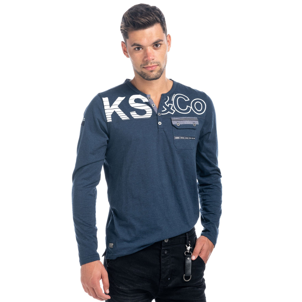 Camiseta Manga Larga Hombre con Bolsillo – Koroshi 1821ML07