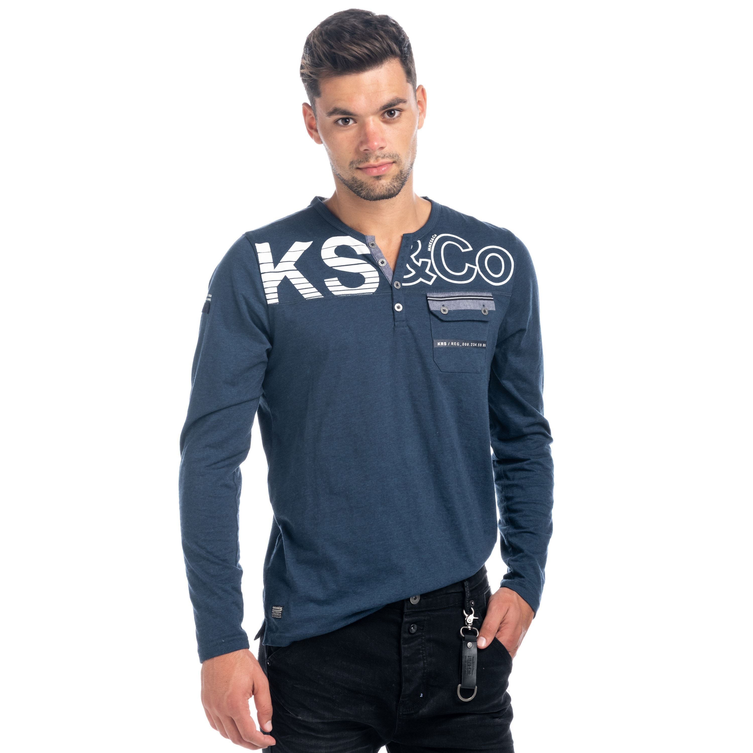 Camiseta Manga Larga Hombre con Bolsillo – Koroshi 1821ML07