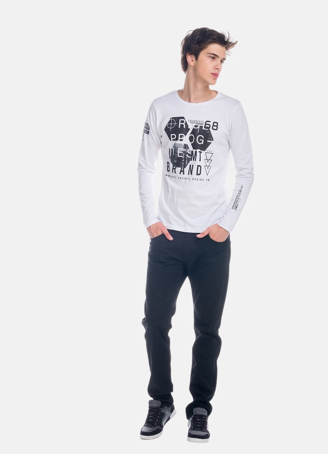 Camiseta Manga Larga Hombre con Estampado Gráfico – Koroshi 1821ML10