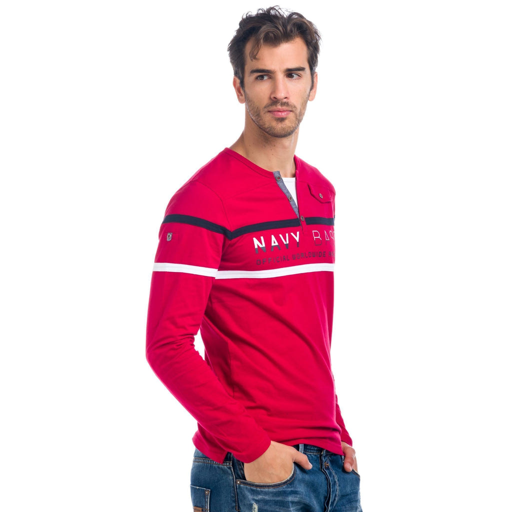 Camiseta Manga Larga Hombre Náutica con Tapeta de Botones – Koroshi 1821ML11