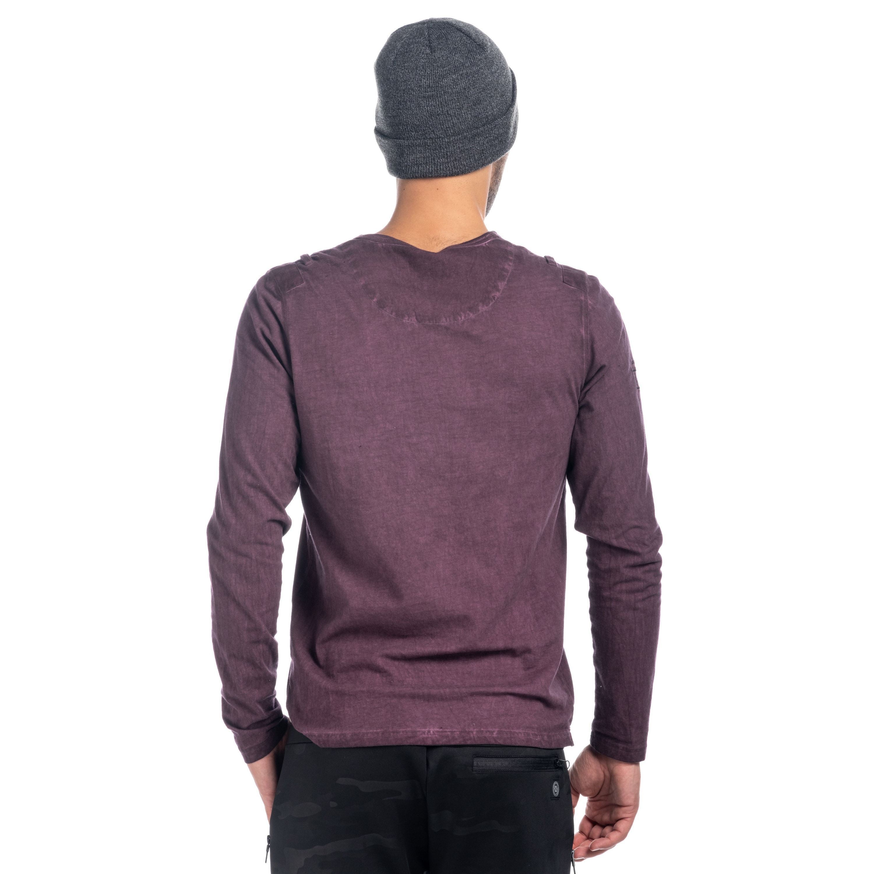 Camiseta Manga Larga Hombre Efecto Lavado con Bolsillo – Koroshi 1821ML13
