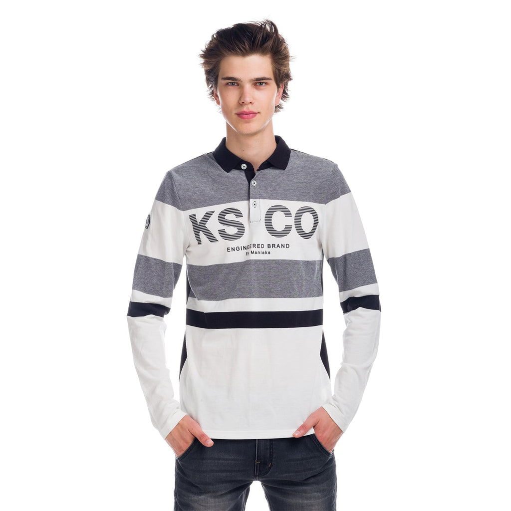 Polo Manga Larga Hombre Rayas y Letras – Koroshi 1821PL01