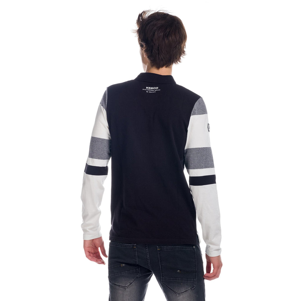 Polo Manga Larga Hombre Rayas y Letras – Koroshi 1821PL01