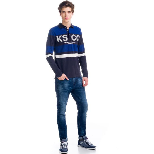 Polo Manga Larga Hombre Rayas y Letras – Koroshi 1821PL01