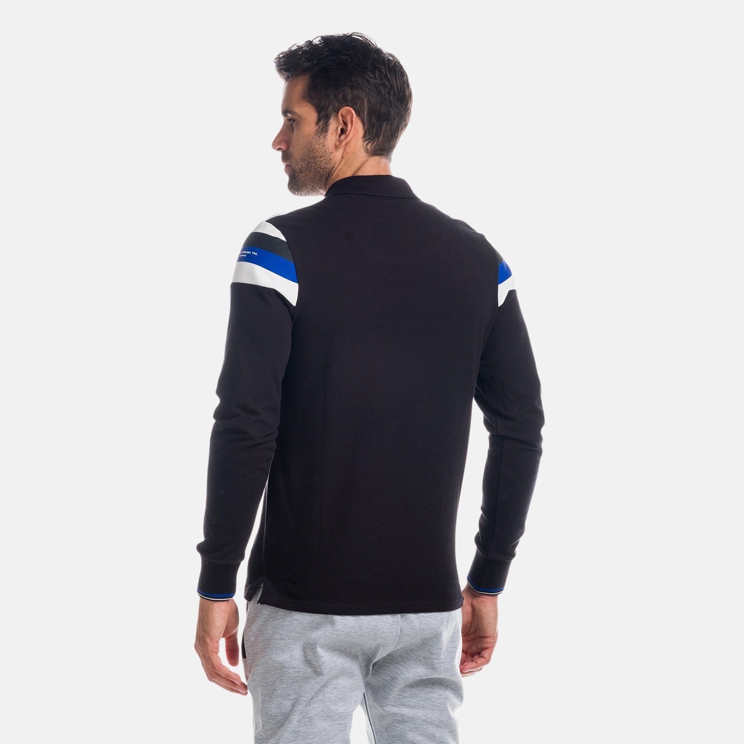 Polo Manga Larga Hombre Estampado Chevrón y Letras – Koroshi 1821PL02