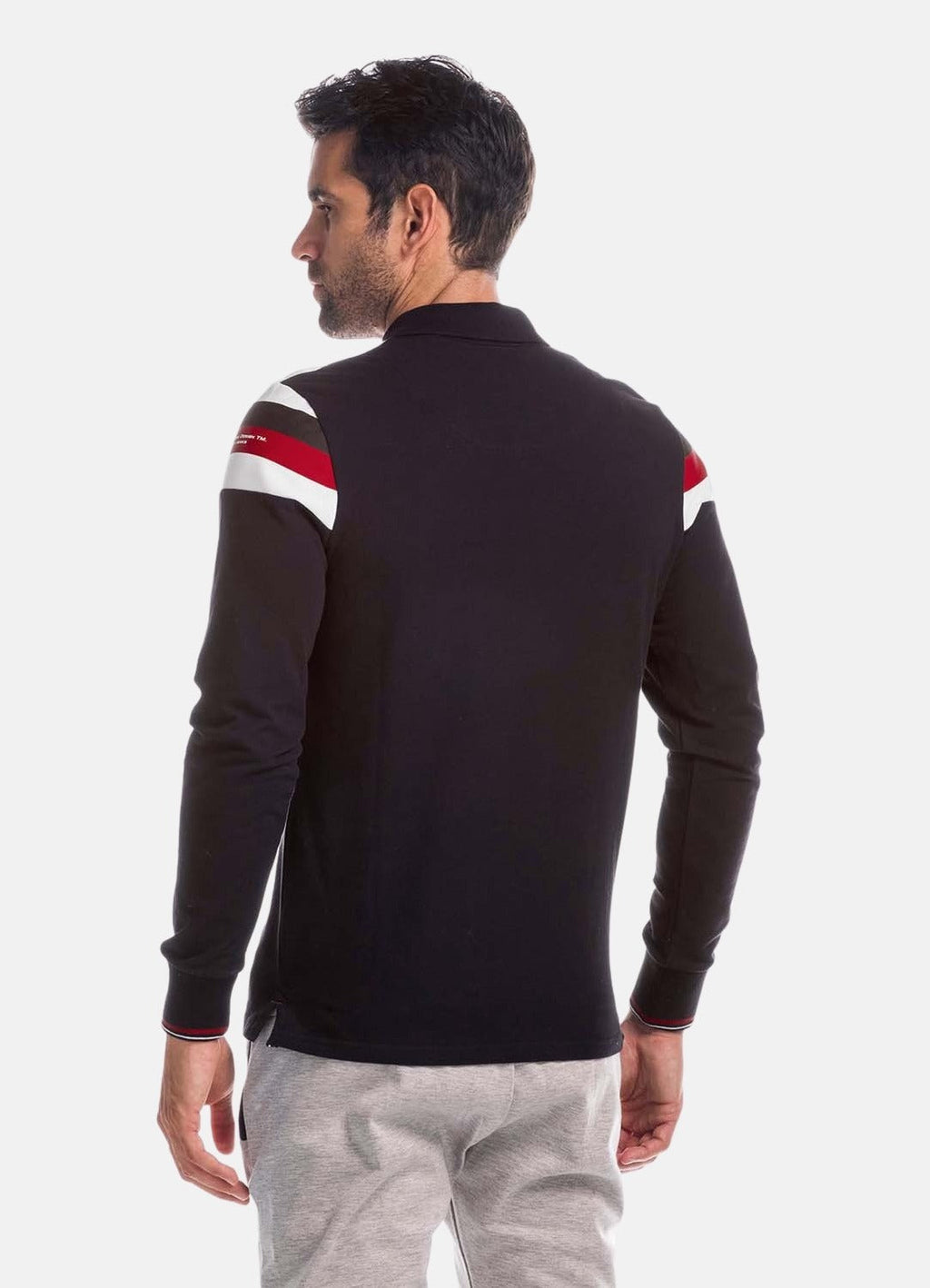 Polo Manga Larga Hombre Estampado Chevrón y Letras – Koroshi 1821PL02