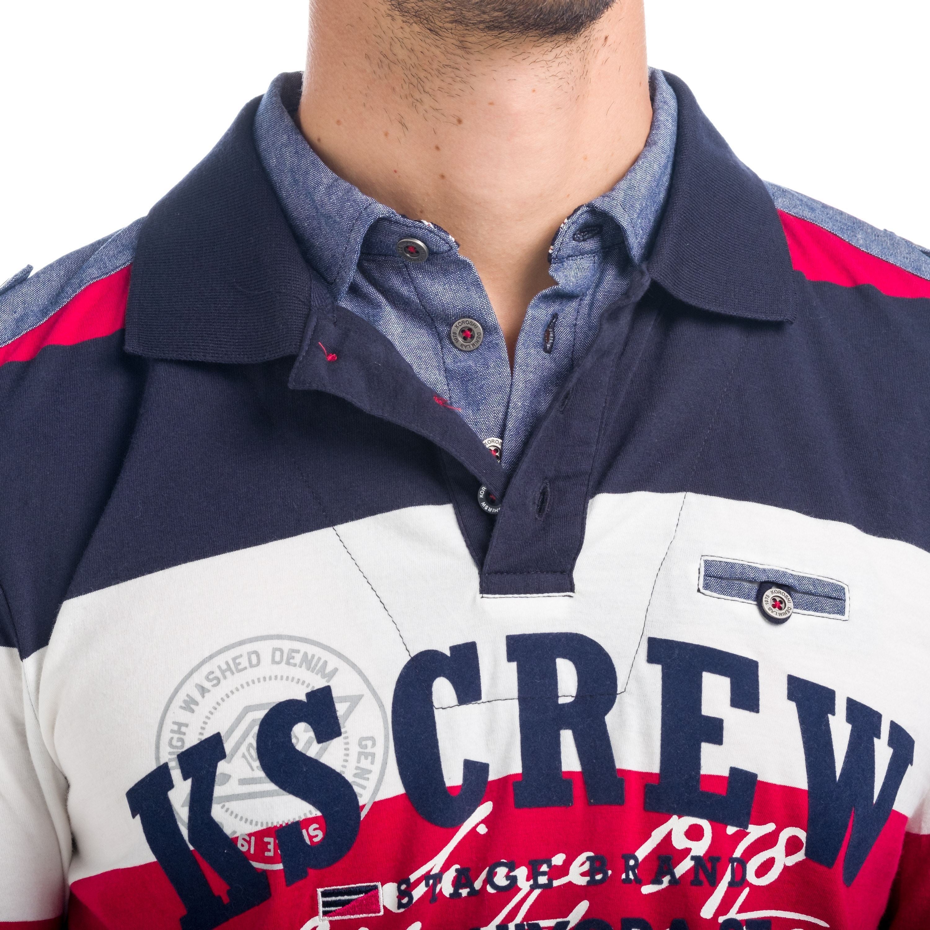 Polo Manga Larga Hombre Rugby de Rayas con Letras – Koroshi 1821PL03