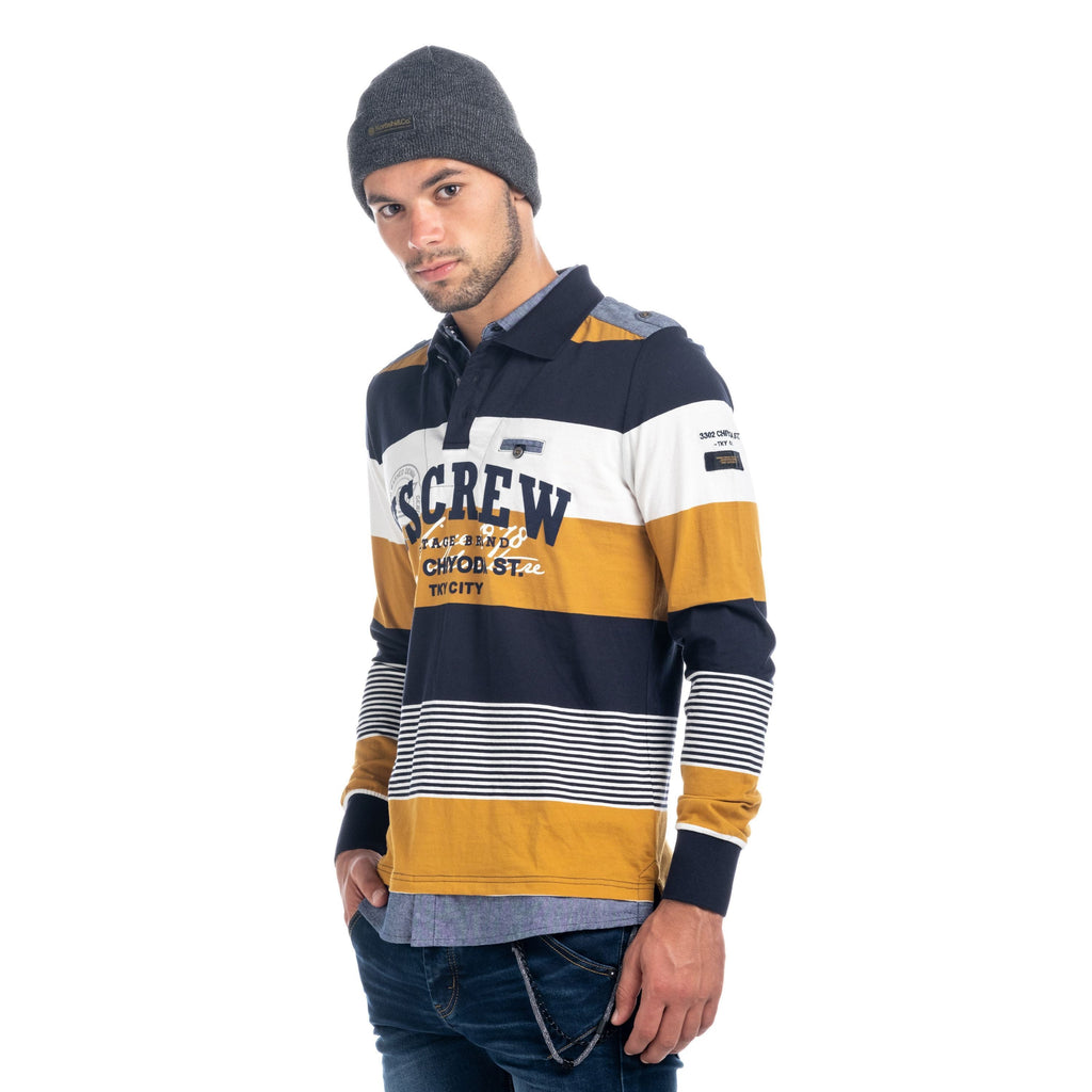 Polo Manga Larga Hombre Rugby de Rayas con Letras – Koroshi 1821PL03
