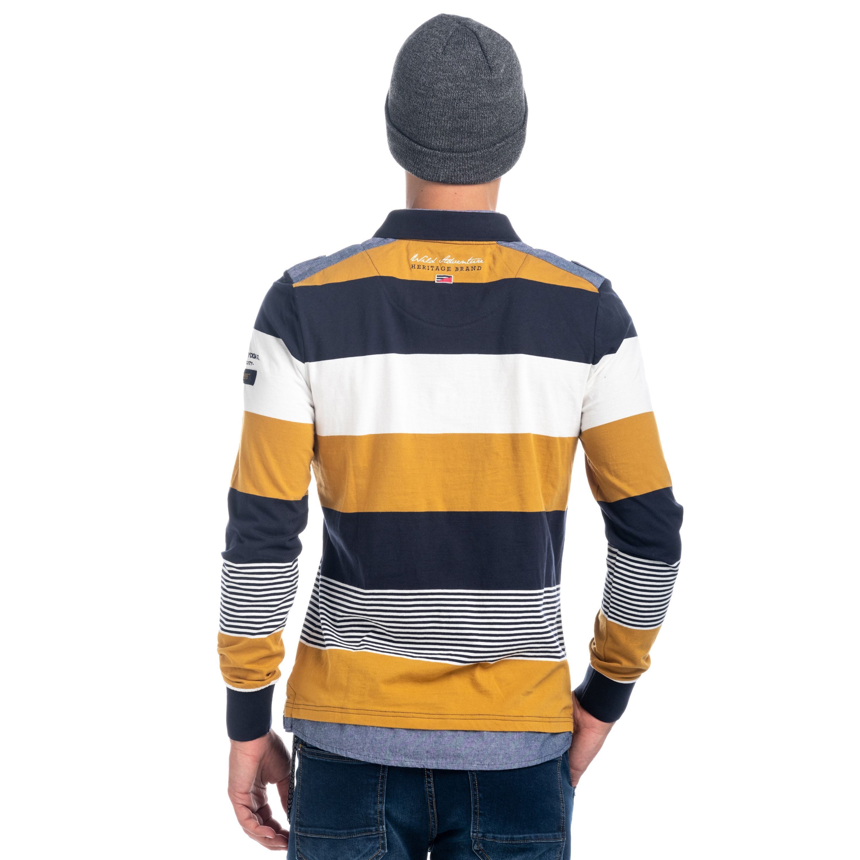 Polo Manga Larga Hombre Rugby de Rayas con Letras – Koroshi 1821PL03
