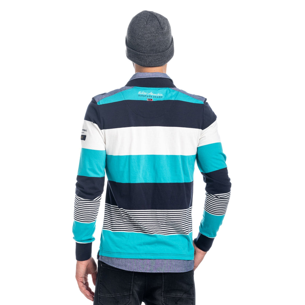 Polo Manga Larga Hombre Rugby de Rayas con Letras – Koroshi 1821PL03