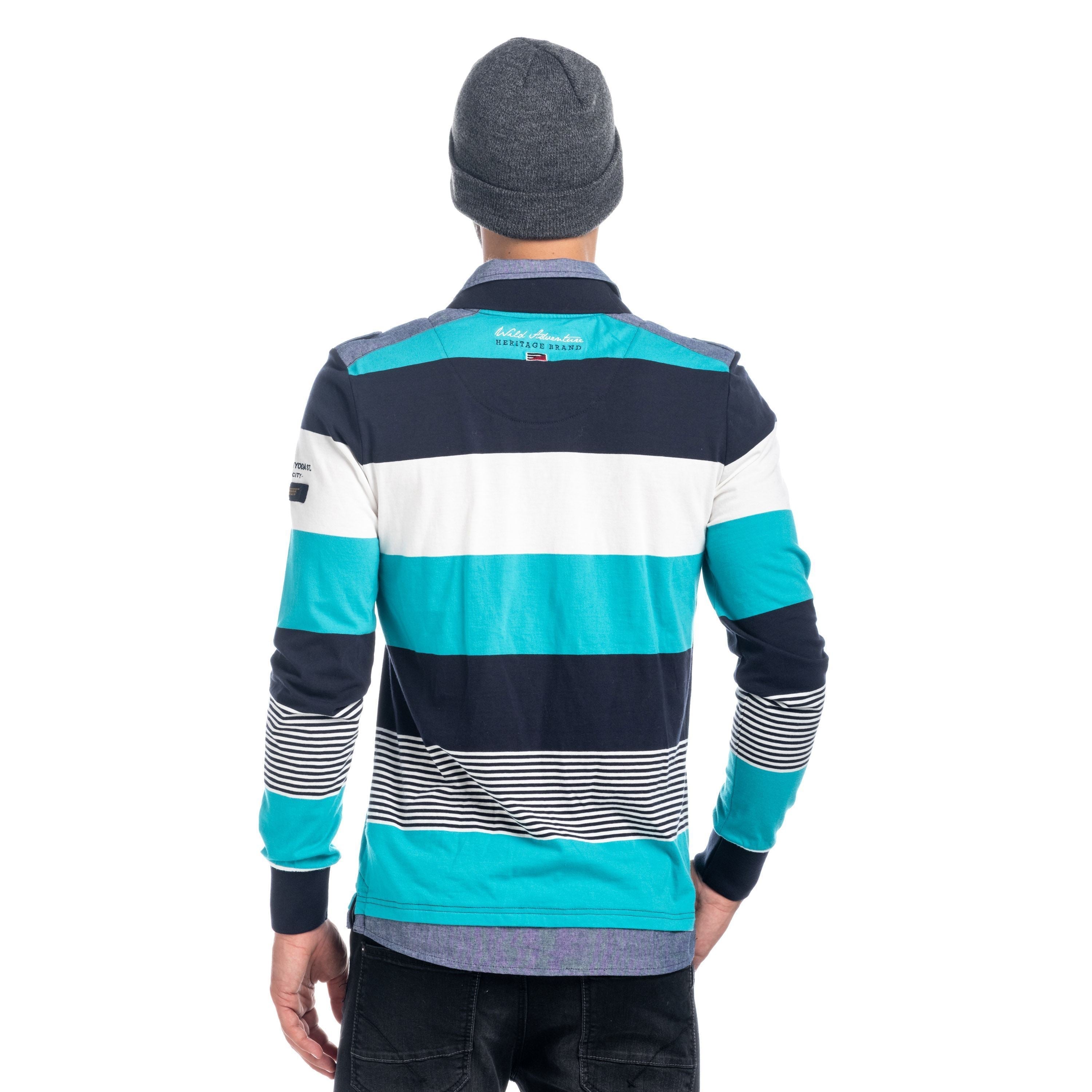 Polo Manga Larga Hombre Rugby de Rayas con Letras – Koroshi 1821PL03