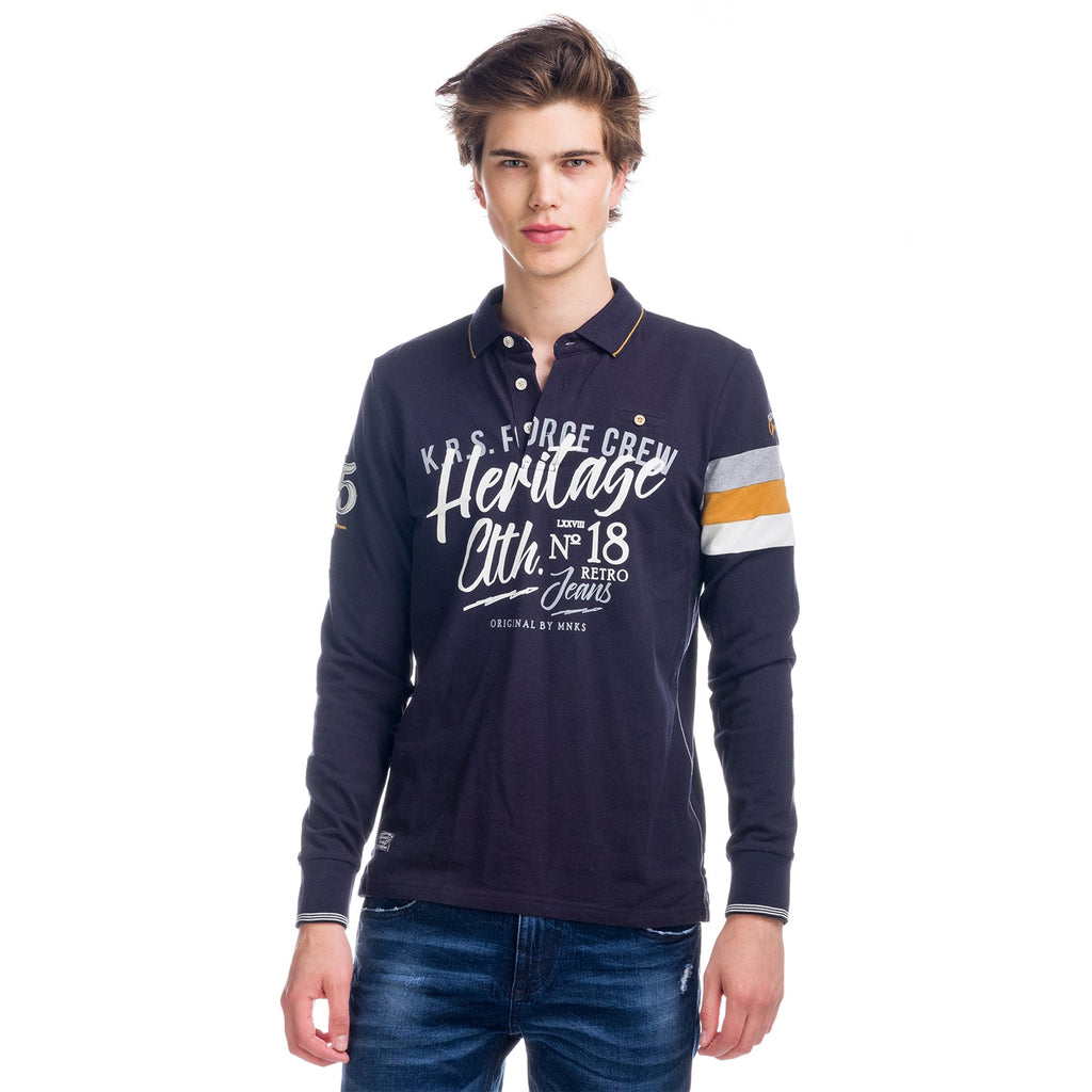 Polo Manga Larga Hombre Estampado Heritage – Koroshi 1821PL08