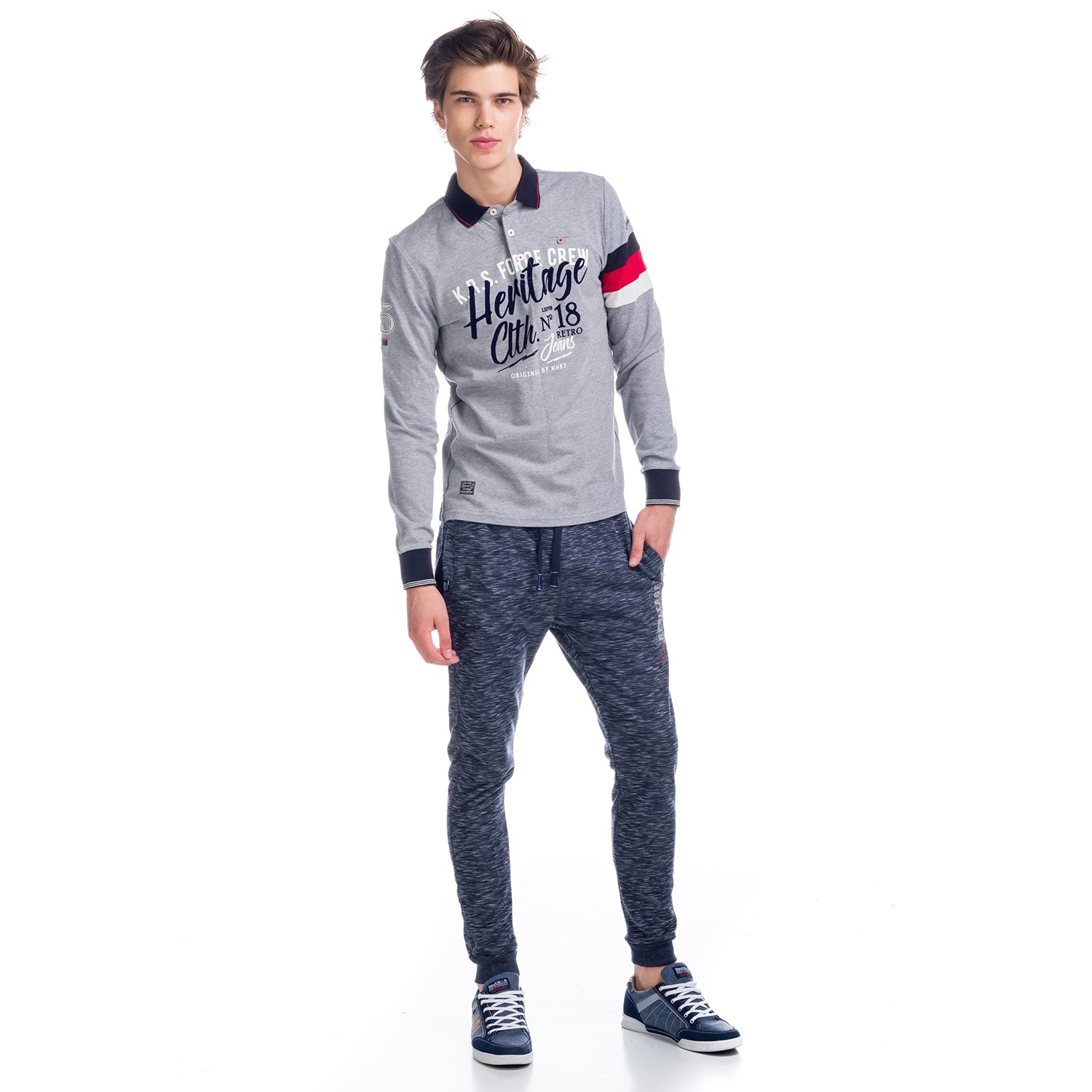 Polo Manga Larga Hombre Estampado Heritage – Koroshi 1821PL08