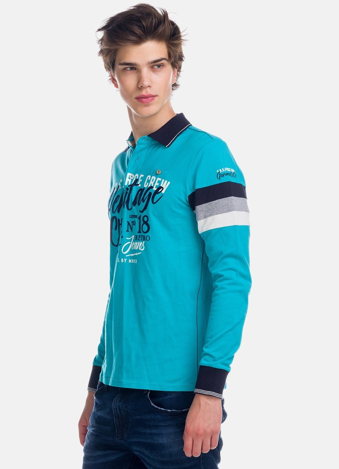 Polo Manga Larga Hombre Estampado Heritage – Koroshi 1821PL08
