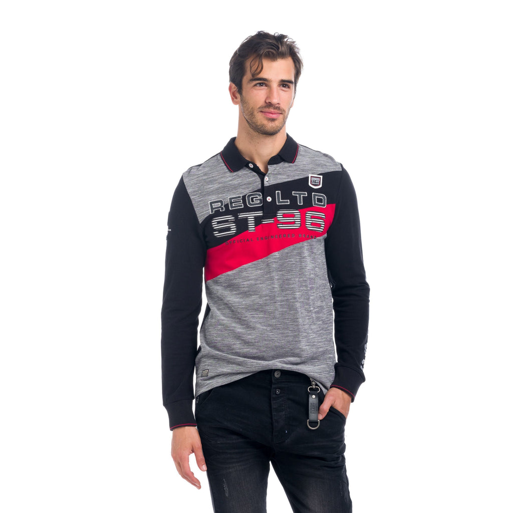 Polo Manga Larga Hombre Combinado con Bordado – Koroshi 1821PL09