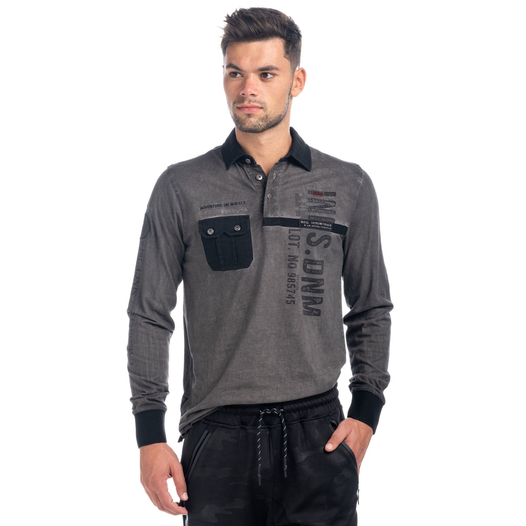 Polo Manga Larga Hombre Lavado con Bolsillo – Koroshi 1821PL11