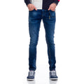 Vaqueros Slim Hombre con Cadena Llavero – Koroshi Azul Medio