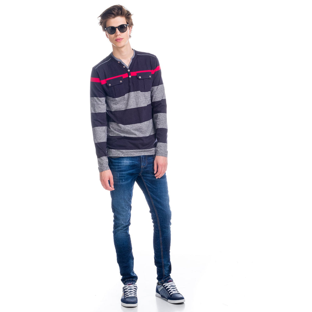 Vaqueros Slim Hombre con Cadena Llavero – Koroshi Azul Medio