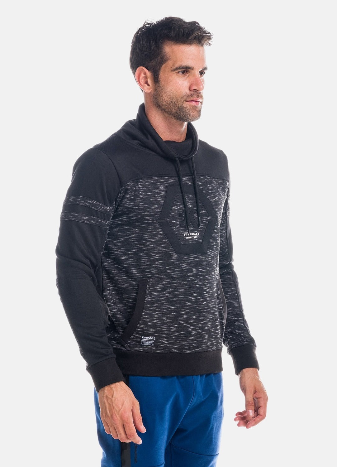 Sudadera Hombre Cuello Chimenea Combinada – Koroshi 1821SU19