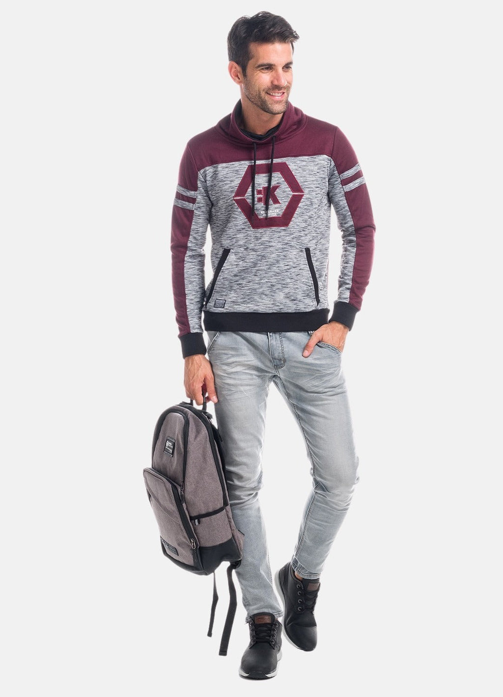 Sudadera Hombre Cuello Chimenea Combinada – Koroshi 1821SU19